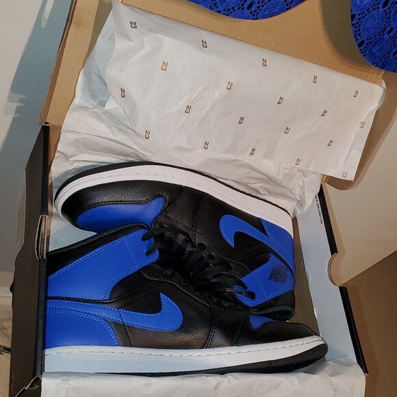 Custom RJ Hyper Royal Jacket W/ Matching Nike Jordan 1 Mid Sneakers 40 Reg MINT - Picture 12 of 16